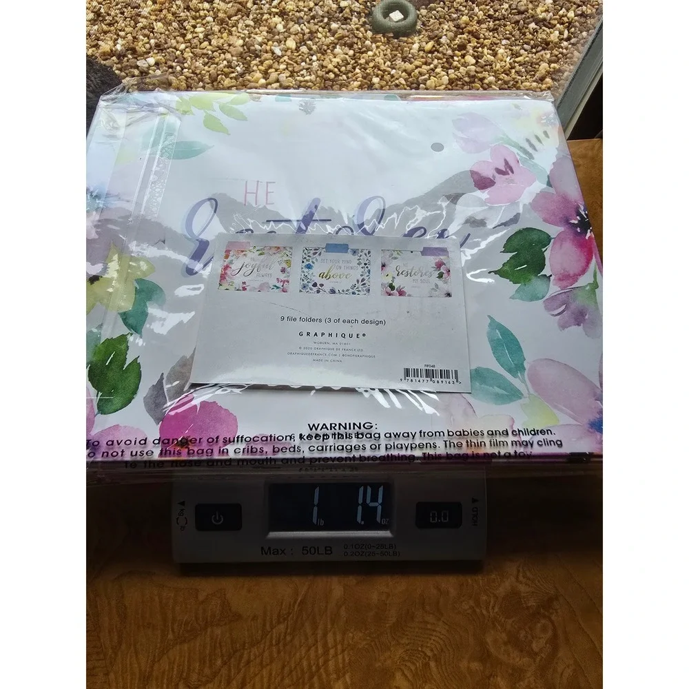 Graphique de France 9 Floral Religious File Folders Gold Foil Scripture FIF048